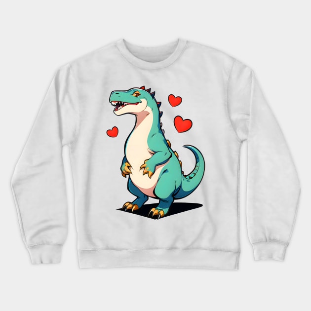 Fun Cartoon Dino 01 Crewneck Sweatshirt by CGI Studios